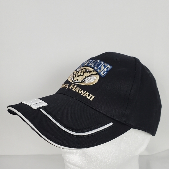 Hang Loose Hawaii Hat Embroidered Hand Logo Navy Blue Cap Hook and Loop Adj. - Picture 2 of 8